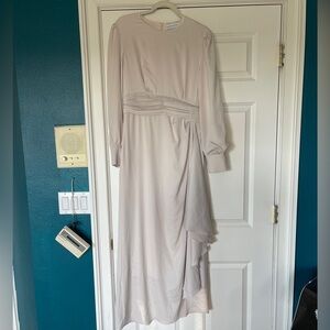 Veiled Zipped Cream Dress